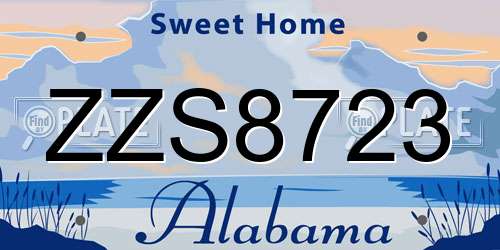 ZZS8723 Alabama License Plate