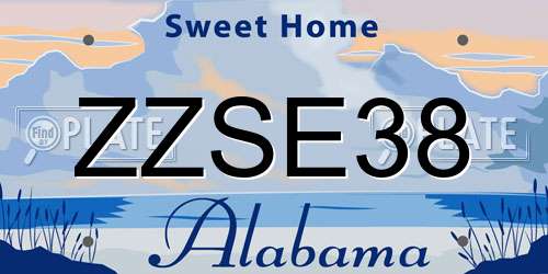 ZZSE38 Alabama License Plate