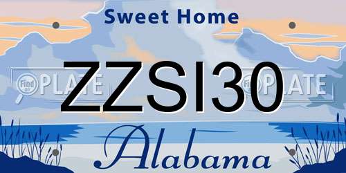 ZZSI30 Alabama License Plate