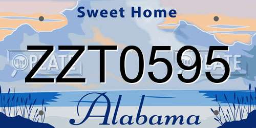 ZZT0595 Alabama License Plate