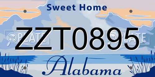 ZZT0895 Alabama License Plate