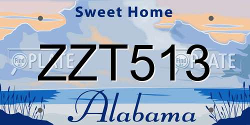 ZZT513 Alabama License Plate