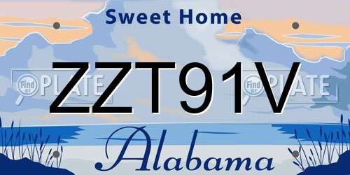 ZZT91V Alabama License Plate