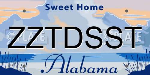 ZZTDSST Alabama License Plate