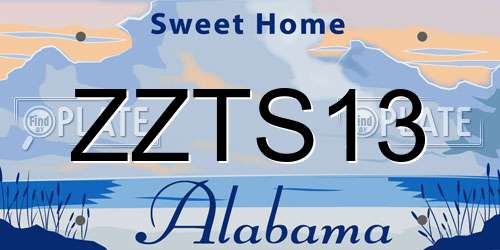 ZZTS13 Alabama License Plate