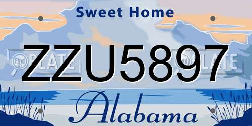 ZZU5897 Alabama License Plate