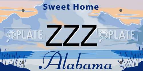 ZZZ Alabama License Plate