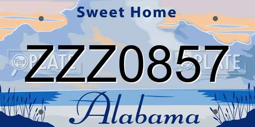 ZZZ0857 Alabama License Plate