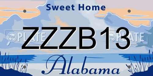 ZZZB13 Alabama License Plate