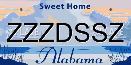 ZZZDSSZ Alabama License Plate
