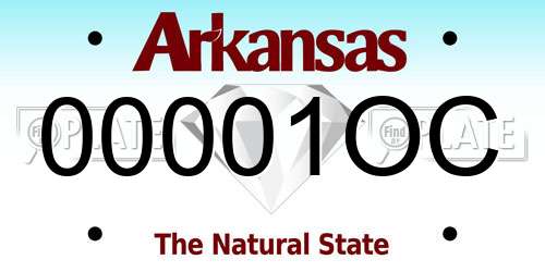 00001OC Arkansas License Plate