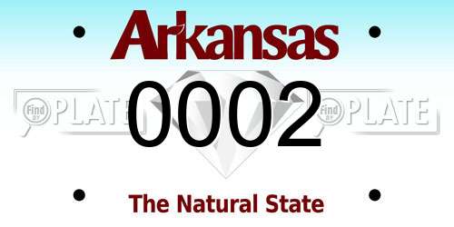0002 Arkansas License Plate