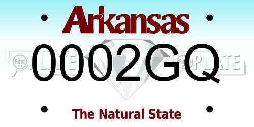 0002GQ Arkansas License Plate