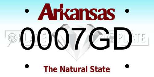 0007GD Arkansas License Plate
