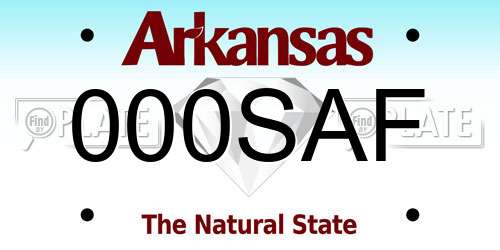 000SAF Arkansas License Plate
