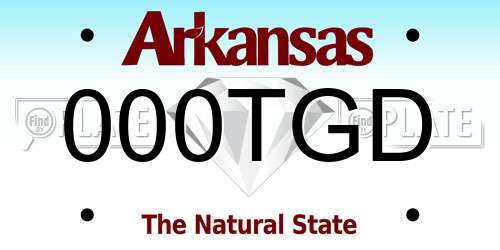 000TGD Arkansas License Plate