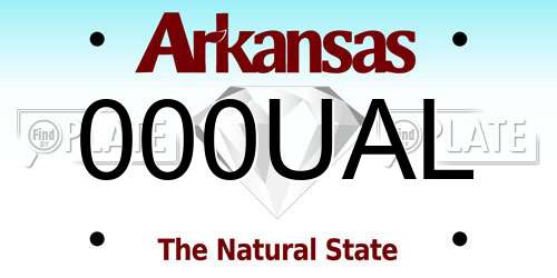 000UAL Arkansas License Plate