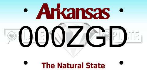 000ZGD Arkansas License Plate