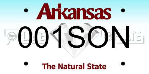 001SON Arkansas License Plate
