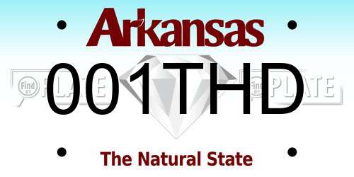 001THD Arkansas License Plate