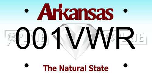 001VWR Arkansas License Plate