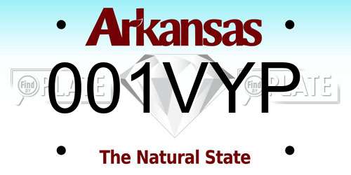 001VYP Arkansas License Plate