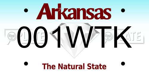 001WTK Arkansas License Plate