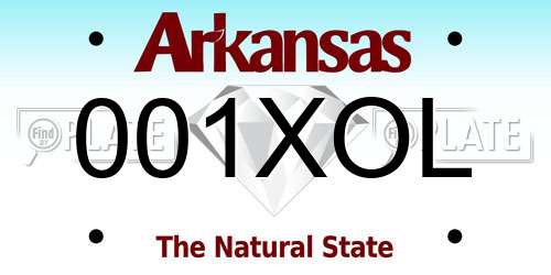 001XOL Arkansas License Plate