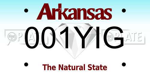 001YIG Arkansas License Plate