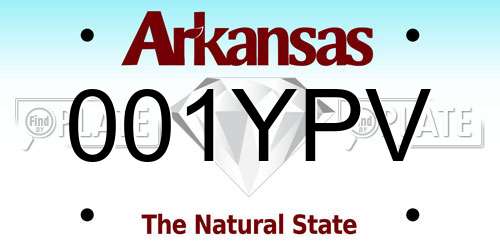 001YPV Arkansas License Plate
