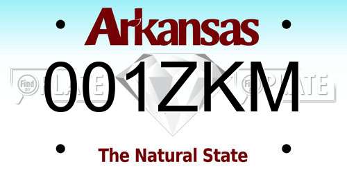 001ZKM Arkansas License Plate