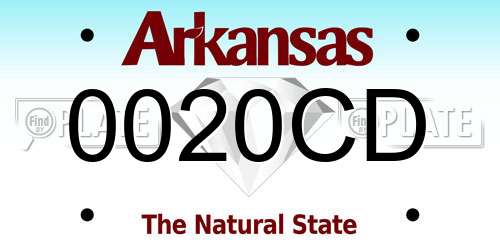 0020CD Arkansas License Plate