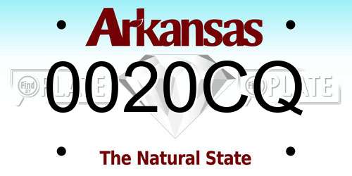0020CQ Arkansas License Plate