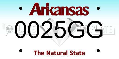 0025GG Arkansas License Plate