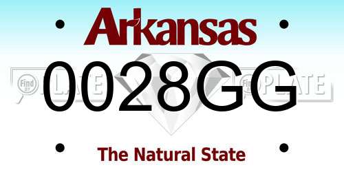 0028GG Arkansas License Plate