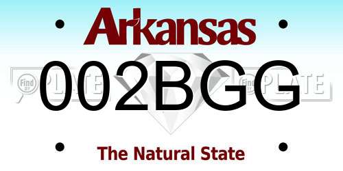 002BGG Arkansas License Plate