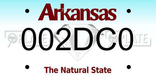 002DC0 Arkansas License Plate