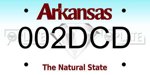 002DCD Arkansas License Plate