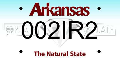 002IR2 Arkansas License Plate