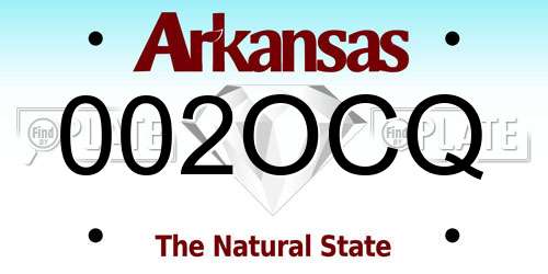 002OCQ Arkansas License Plate