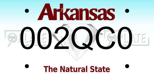 002QC0 Arkansas License Plate