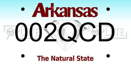 002QCD Arkansas License Plate