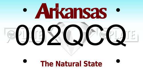 002QCQ Arkansas License Plate