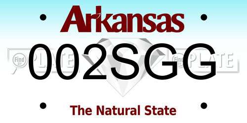 002SGG Arkansas License Plate
