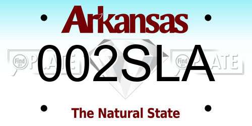 002SLA Arkansas License Plate