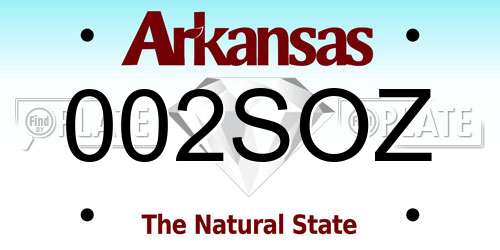 002SOZ Arkansas License Plate
