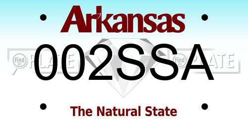 002SSA Arkansas License Plate