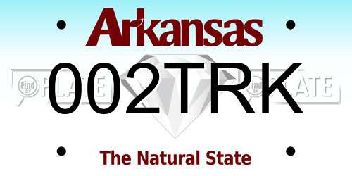 002TRK Arkansas License Plate