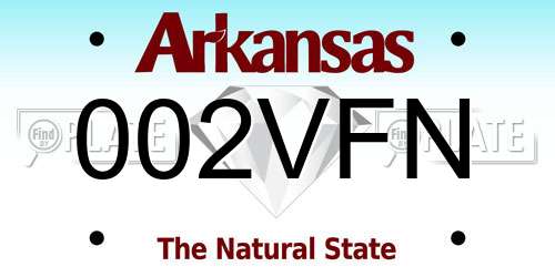 002VFN Arkansas License Plate