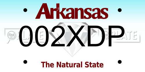 002XDP Arkansas License Plate